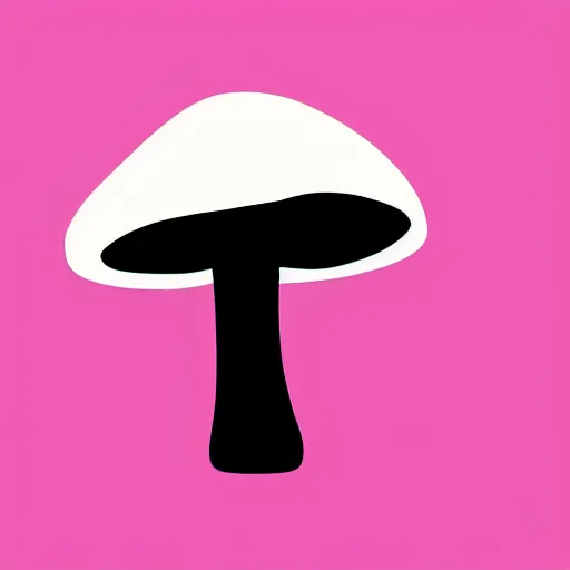 Image similar to flat black vector silhouette of a mushroom, pure white background, 4 k resolution