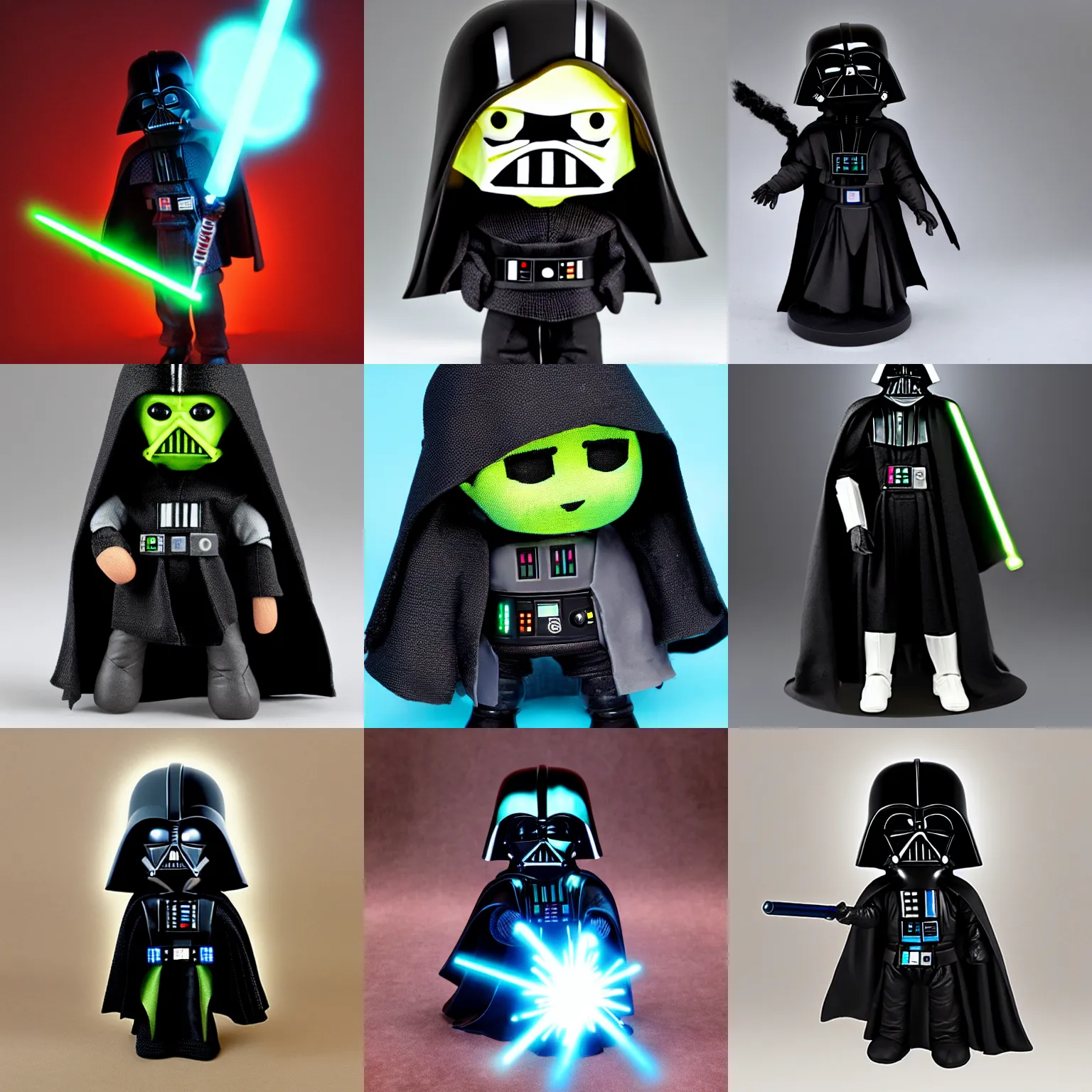 Prompt: a toy luminous as jedi dark vador