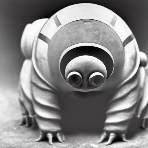 Image similar to picture of soviet tardigrade domestication experiments, black and white photo