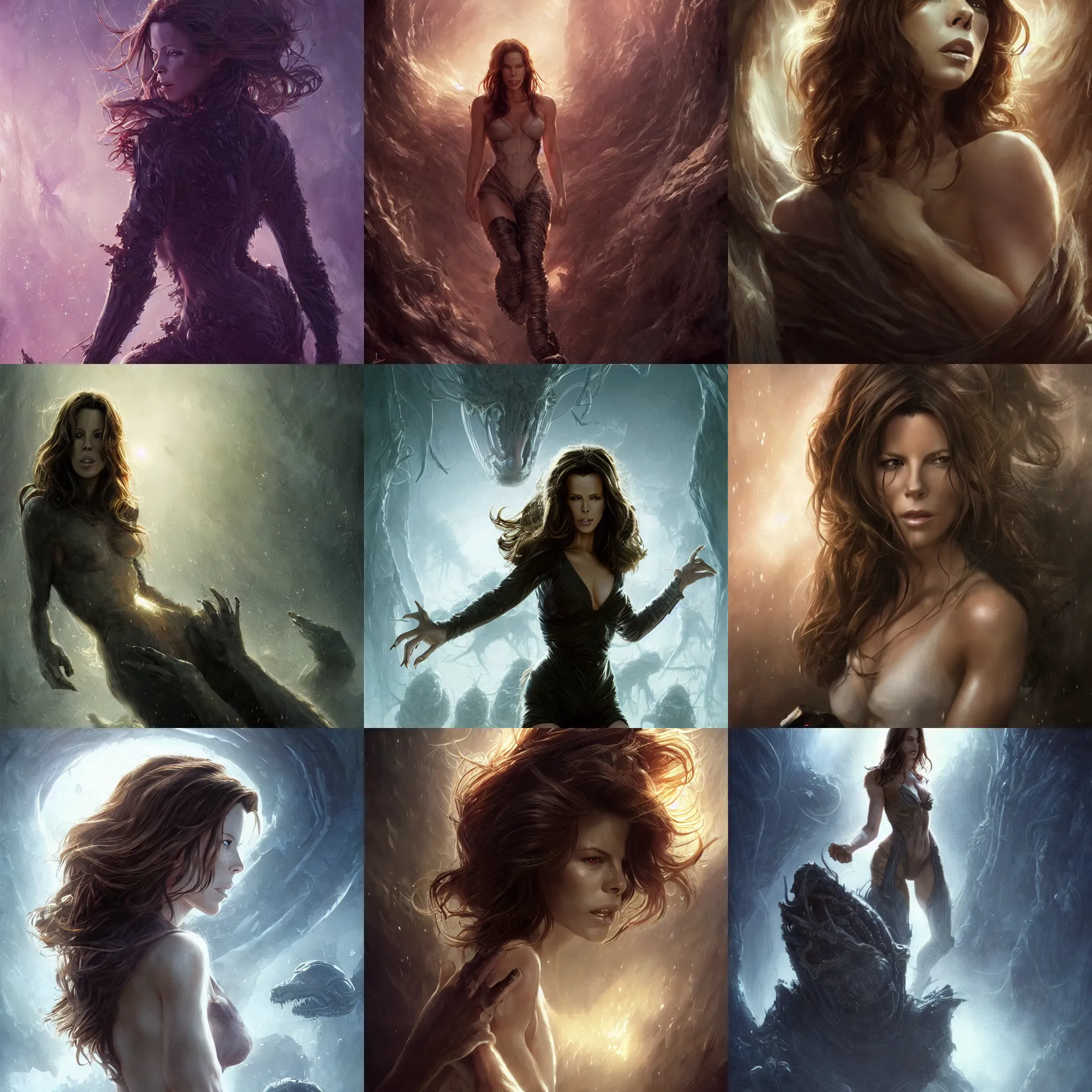 Prompt: thing movie still, kate beckinsale, by stanley artgerm lau, wlop, the thing alien assimilation, metamorphose, rossdraws, frank frazetta, andrei riabovitchev, marc simonetti