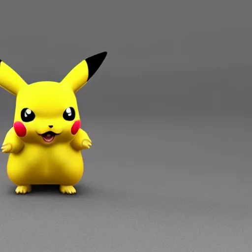 Image similar to extremely detailed high definition ultra focus super detailed hyper realistic Pikachu looking like a real animal real render 3d amazing beutiful lighting visceral hD 8k large