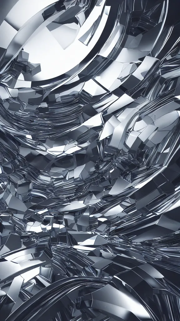 Image similar to hyper - futuristic abstract 3 d chrome objects, solarised, octane render, extremely detailed