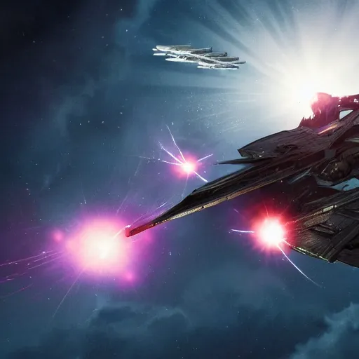 Image similar to an alien war fleet approaching earth at a sublight speed, science, epic, cinematic, futuristic