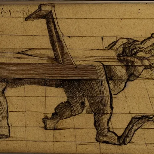 Image similar to drawing of macbook prototype by leonardo da vinci, lot of notes and figures, antique drawing, sketch, art, intricate details, highly detailed