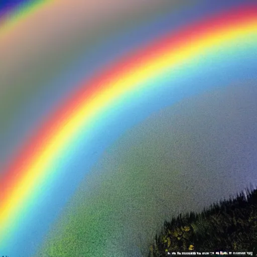 Prompt: national geographic photo of a million rainbows taking up the entire sky