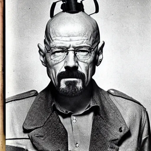 Image similar to Walter White during world war delivering amazon packages, vintage photographs