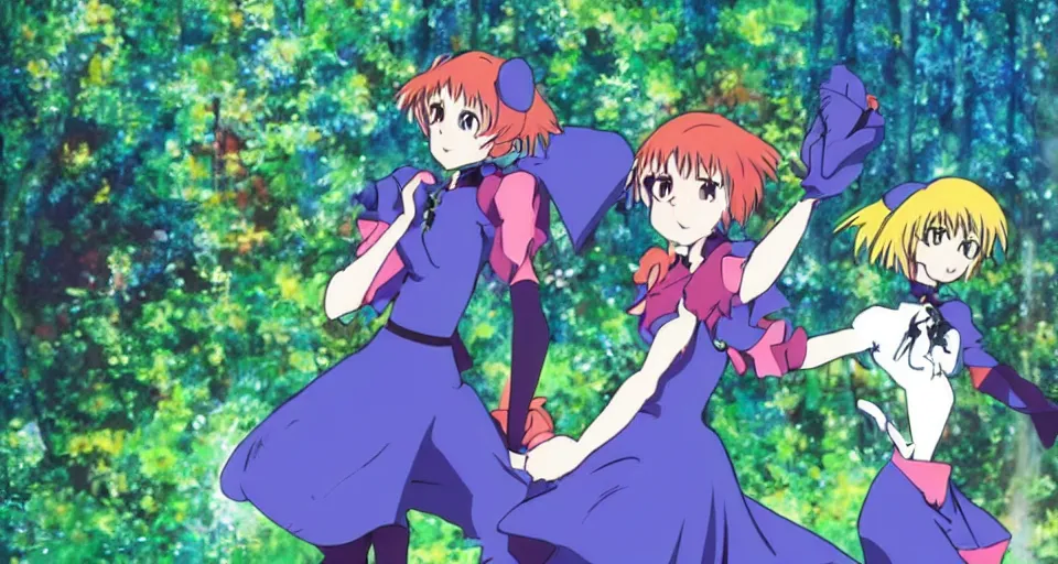 Prompt: Enchanted and magic forest, from Evangelion