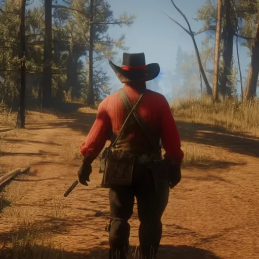 Prompt: Film still of Elmo the Frog in Red Dead Redemption 2 (2018 video game)