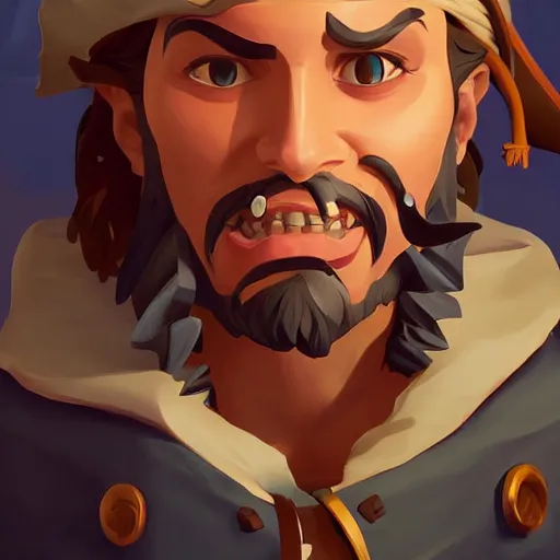 Image similar to painting jack the pirate on sea of thieves game avatar hero smooth face median photoshop filter cutout vector behance hd by jesper ejsing, by rhads, makoto shinkai and lois van baarle, ilya kuvshinov, rossdraws, illustration, art by ilya kuvshinov and gustav klimt