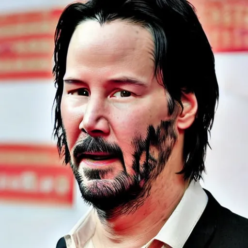 Image similar to keanu reeves as songoku