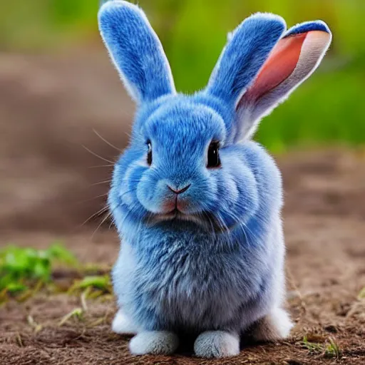 Prompt: extremely cute blue bunny