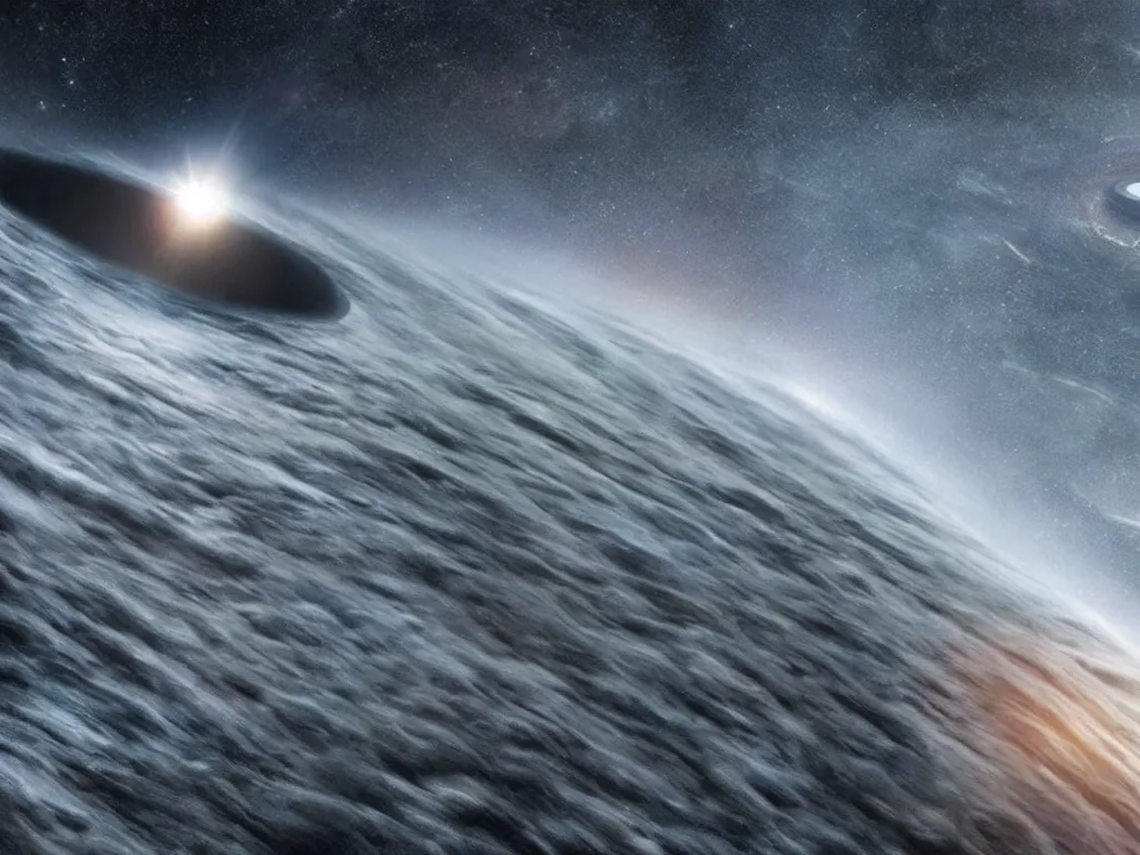 Prompt: Earth falling into a blackhole, still from Interstellar (2014)