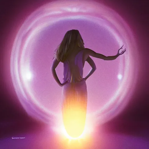 Prompt: centered rule of thirds 5 0 mm film still of a purple orb of radiance and light, 3 d render octane, portrait, sharp focus, art by greg rutkowski and artgerm