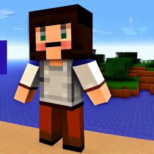 Prompt: Johnny Depp in minecraft, mojang, gameplay, pc,