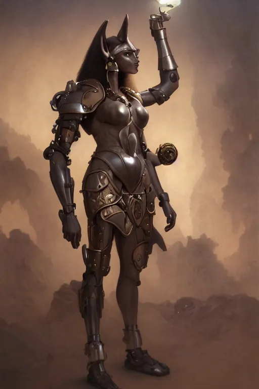 Prompt: Mystical Anubis, Regal, Realistic, Refined, full portrait of a beautiful female Cyborg Valkyrie Warrior, Detailed Digital Art, Oil Painting, William-Adolphe Bouguereau, Steampunk, Walt Disney (1937), dynamic lighting, very very very very very beautiful, character illustration by François Boucher, Highly Detailed, Cinematic Lighting, Unreal Engine, 8k, HD