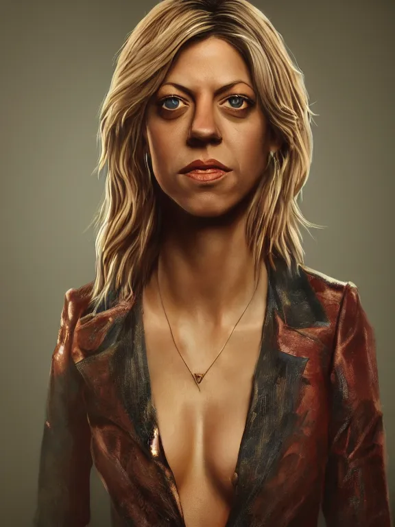 Prompt: portrait art of kaitlin olson 8k ultra realistic , lens flare, atmosphere, glow, detailed,intricate, full of colour, cinematic lighting, trending on artstation, 4k, hyperrealistic, focused, extreme details,unreal engine 5, cinematic, masterpiece