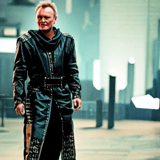 Image similar to Anthony Head as Cyberpunk Uther