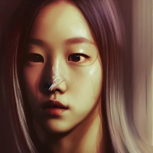 Image similar to jisoo of blackpink, hyperrealistic portrait, bladerunner street, art of elysium by jeremy mann and alphonse mucha, fantasy art, photo realistic, dynamic lighting, artstation, poster, volumetric lighting, very detailed face, 8 k, award winning