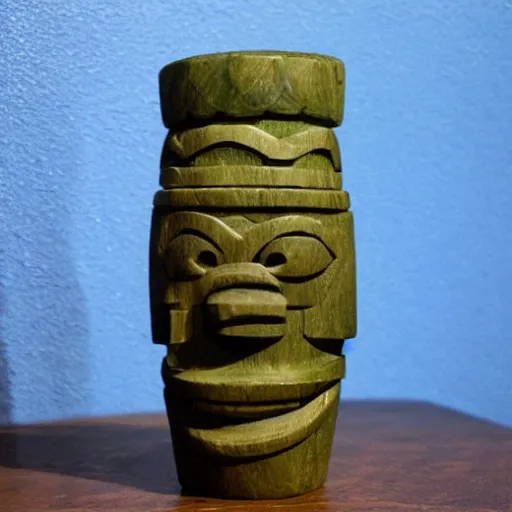 Prompt: a tiki in the shape of jonathan lipnicki