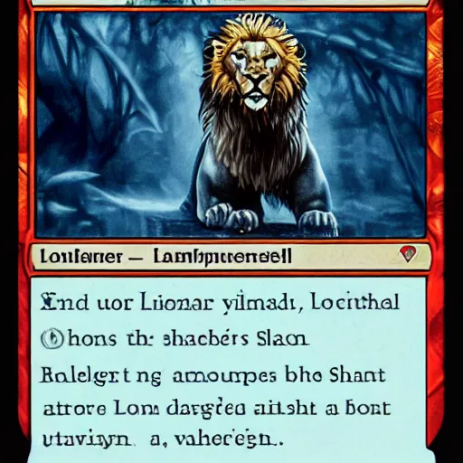 Prompt: magic the gathering card called lion's share