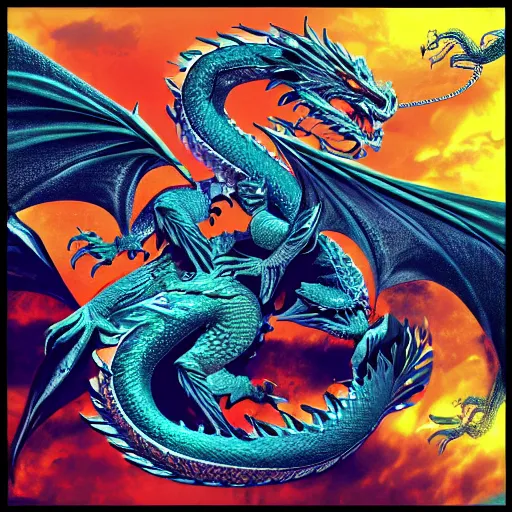 Image similar to dragon album art, cover art, poster