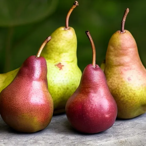 Prompt: A set of pears on a website