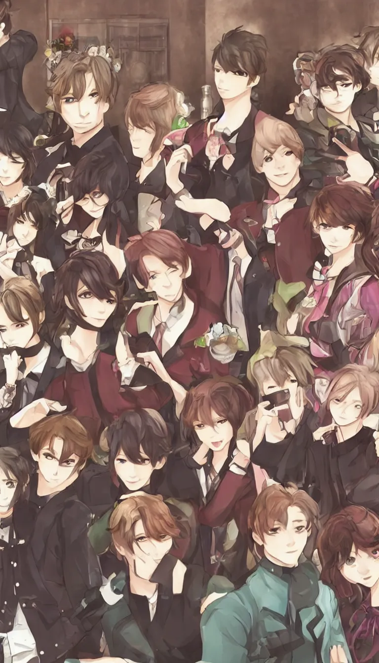 Image similar to otome game that takes place in a cafe