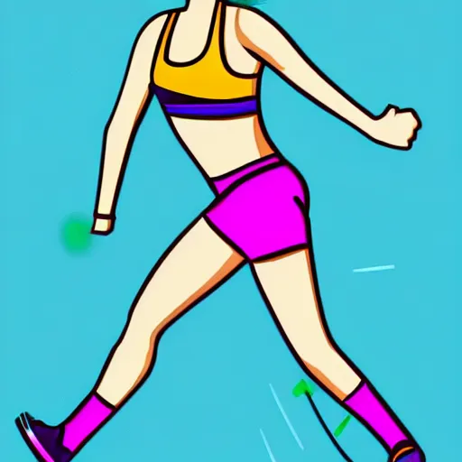 Image similar to conscious athlete, cute slick digital art, figure, generic