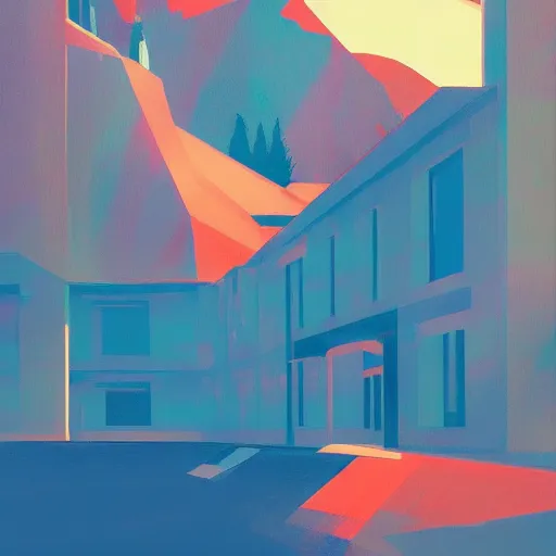 Prompt: 🌈 🛰 abstract by atey ghailan and edward hopper bautiful color