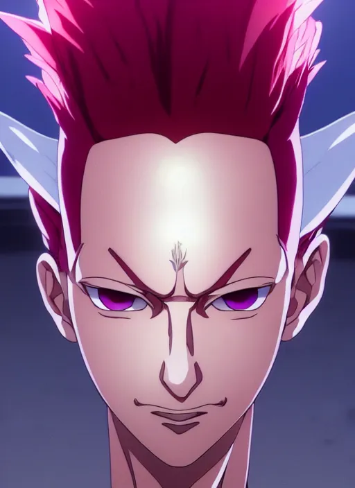 Image similar to portrait of hisoka from hunter x hunter, coherent, medium shot, waist up, studio ghibli pixar and disney animation sharp unreal engine 5, anime key art by greg rutkowski, bloom, dramatic lighting