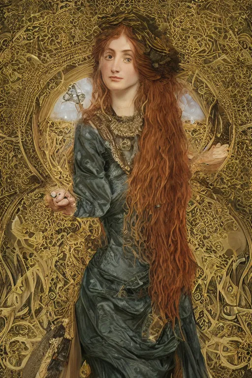 Image similar to An extremely beautiful pre-raphaelite intricate ultradetailed ornate portrait of a very beautiful elegant witch, regal, digital art painting, smooth, sharp focus, magazine art cover illustration, award winning picture, extremely detailed masterpiece, sense of awe, featured on Artstation, Artgerm, ethereal bubbles, Aetherpunk, atmospheric lightning, backlit, highly detailed illustration highlights, concept art, Exquisite matte painting, floral details, 8K detail post-processing