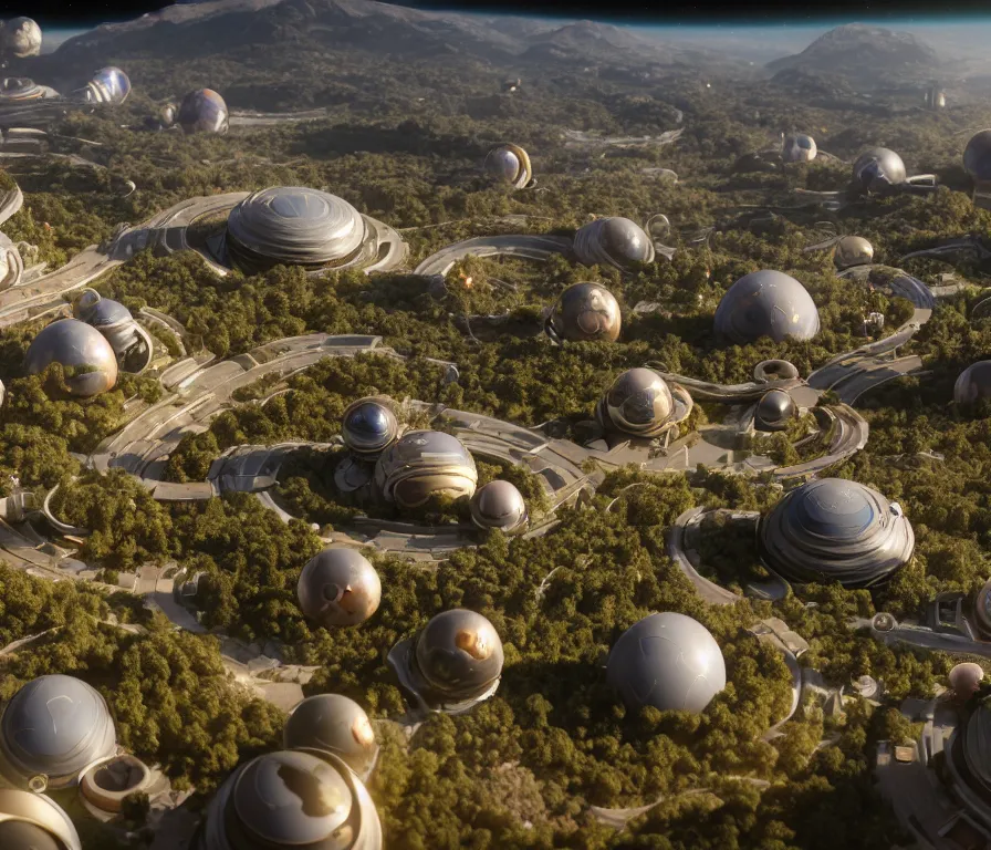 Image similar to Stanford torus colony, view of villages and hills. Space colony, inside view, octane rendering, humanity's cosmic future, cinematic, hyperdetailed, photorealistic, hyperrealism, octane rendering, 8k, depth of field, bokeh, masterpiece, fantastic art