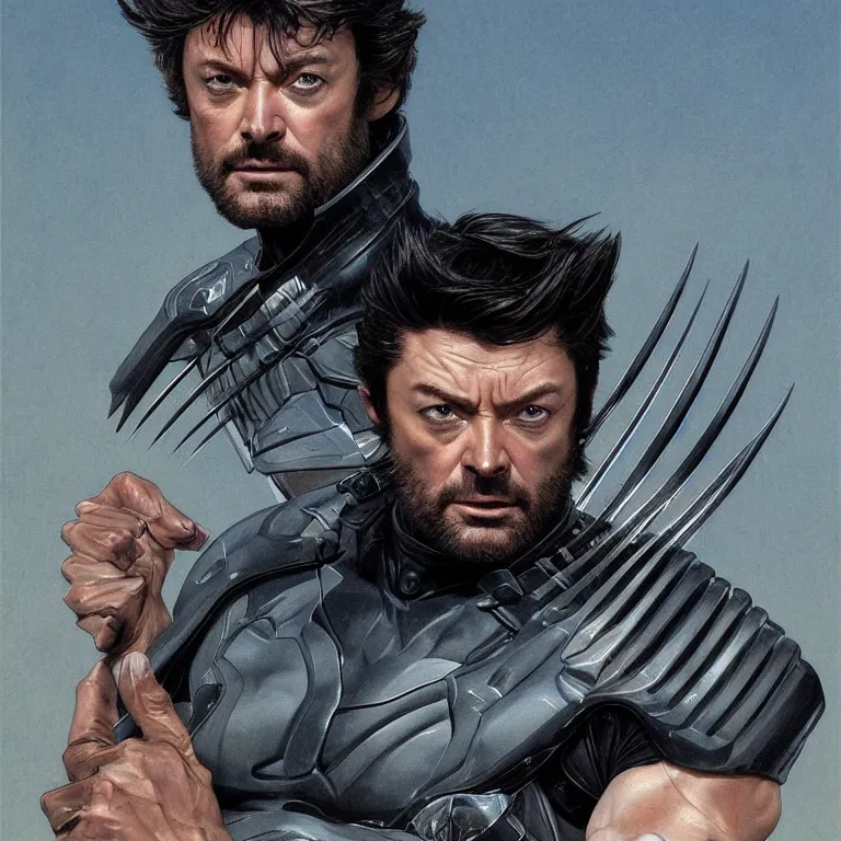 Image similar to Karl Urban as Wolverine, highly detailed, digital painting, artstation, concept art, smooth, sharp focus, illustration, ArtStation, art by artgerm and greg rutkowski and alphonse mucha and J. C. Leyendecker and Edmund Blair Leighton and Katsuhiro Otomo and Geof Darrow and Phil hale and Ashley wood and Ilya repin and Charlie Bowater