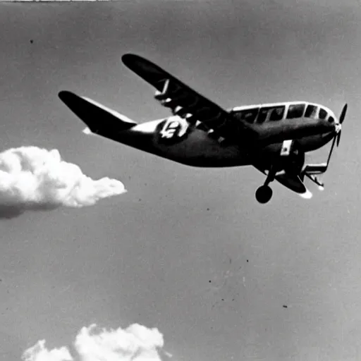 Prompt: highly detailed photograph of a plane being shot out of the sky in ww2