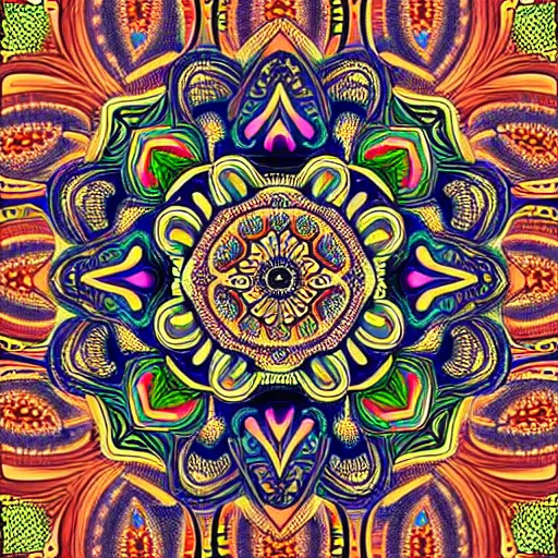 Prompt: ornate psychedelic mandala pattern, intricate detail, complex patterns, high detail