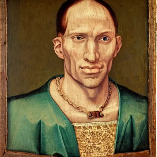 Image similar to A 15th century medieval renaissance oil painting of Jerma985, portrait of Jerma985, grainy, realistic, very realistic, hyperrealistic, highly detailed, very detailed, extremely detailed, very neat, very epic, very cool, detailed, trending on artstation