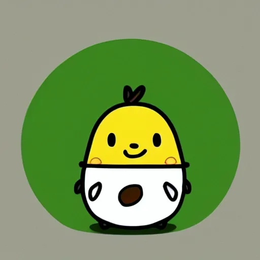 Image similar to avocado character in the style of gudetama