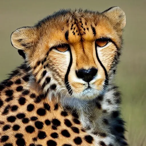 Image similar to cheetah with dreadlocks