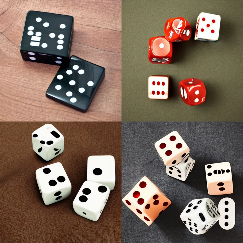 Prompt: two dice in love
