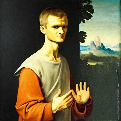 Prompt: vitalik buterin, renaissance painting