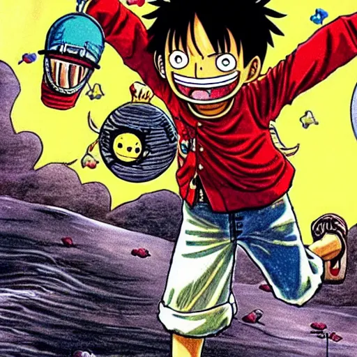 Image similar to luffy Moon landing by Eiichiro Oda