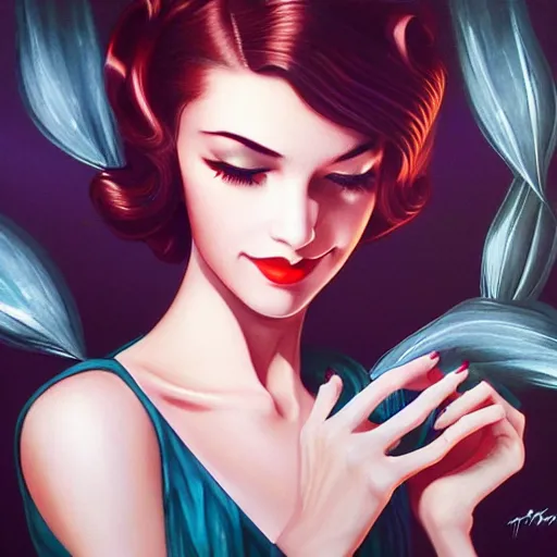 Image similar to art deco beauty by artgerm