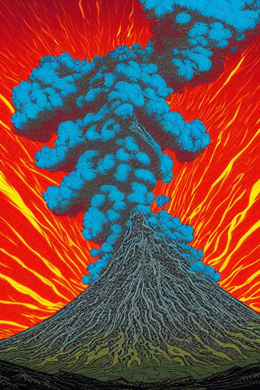 Image similar to an erupting volcano by dan mumford