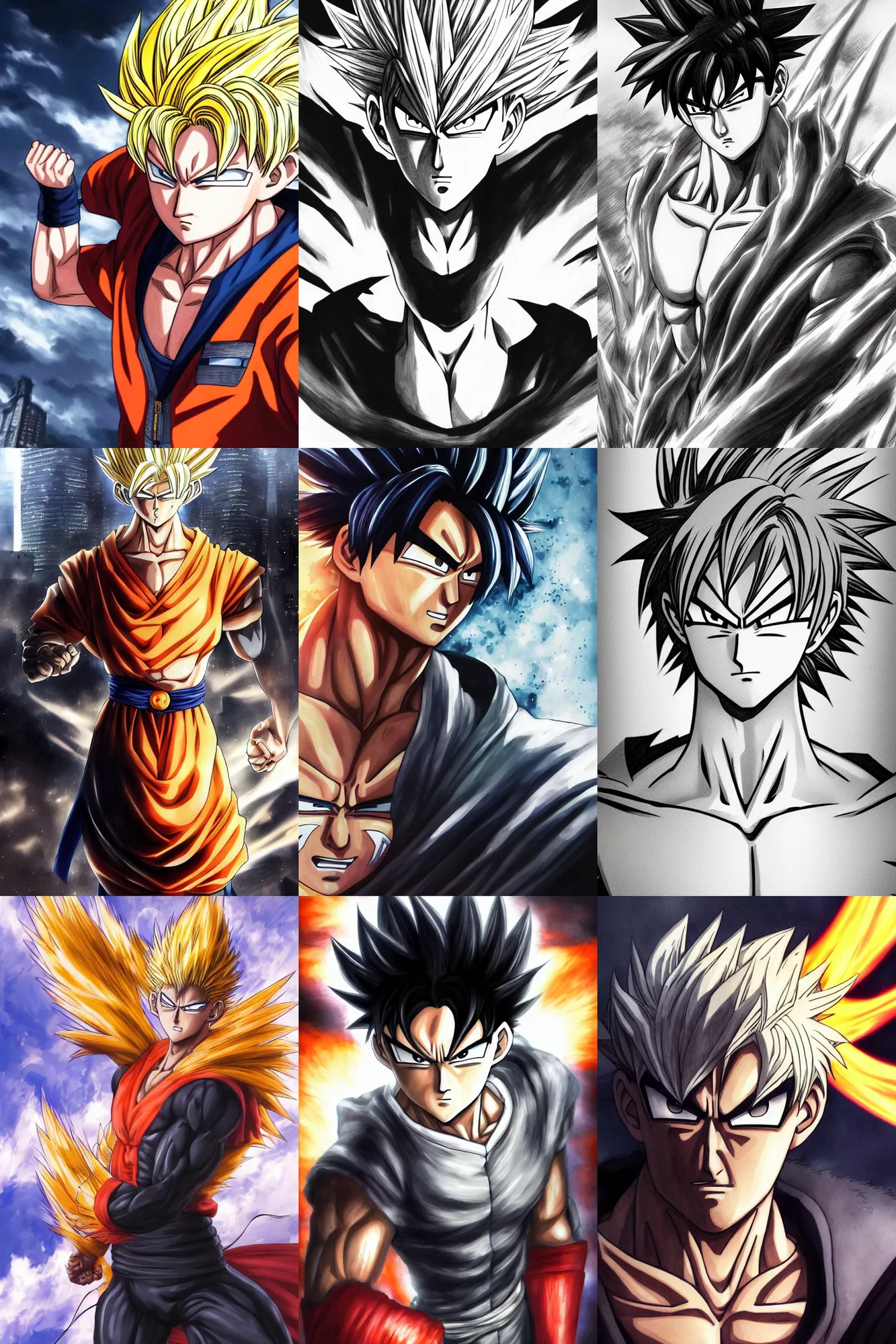 Dragon Ball Z/Super Super Saiyan Goku Fighting Stance Manga Artwork V3