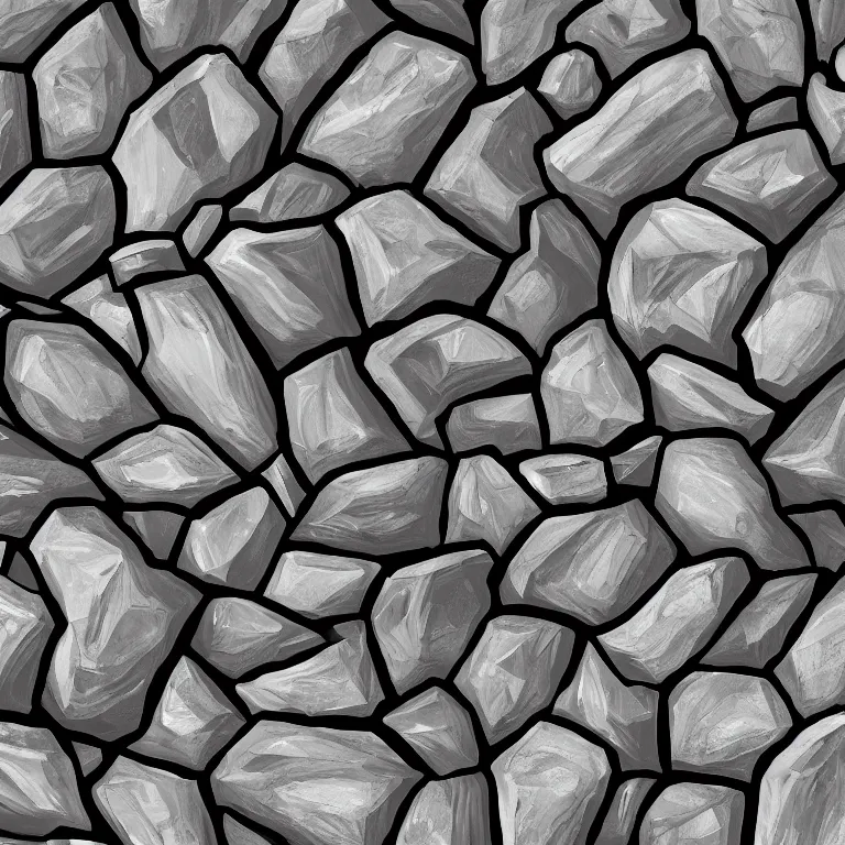 Image similar to an illustration study of rocks, digital art, sharp