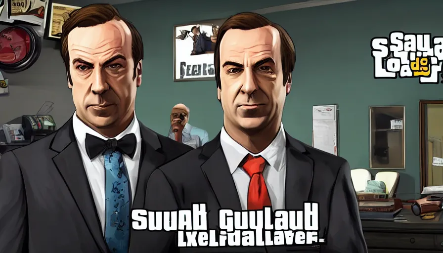 Image similar to saul goodman gtav loading screen