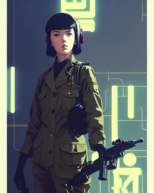 Image similar to girl wearing gas mask and uniform | | audrey plaza, fine detail!! anime!! realistic shaded lighting!! poster by ilya kuvshinov katsuhiro otomo ghost - in - the - shell, magali villeneuve, artgerm, jeremy lipkin and michael garmash and rob rey