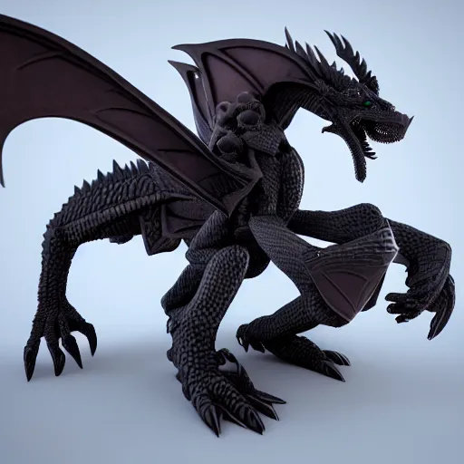 Image similar to the ender dragon without pixels, octane render, 3D