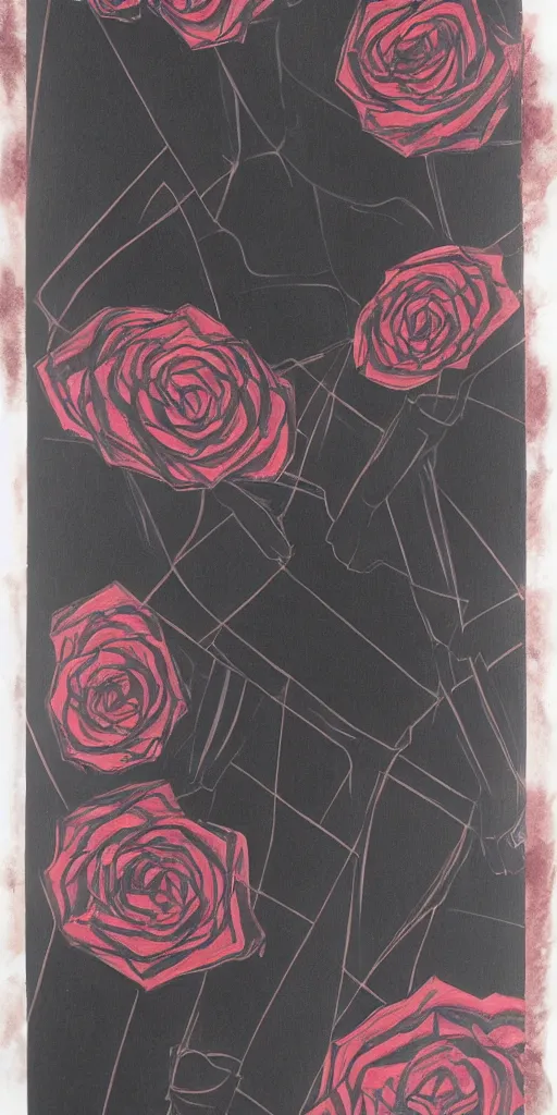 Image similar to a marvel comics painting of graphite with lines in french rose