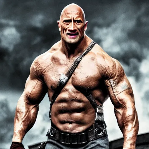 Image similar to Dwayne Johnson As bane hyper realistic 4K quality